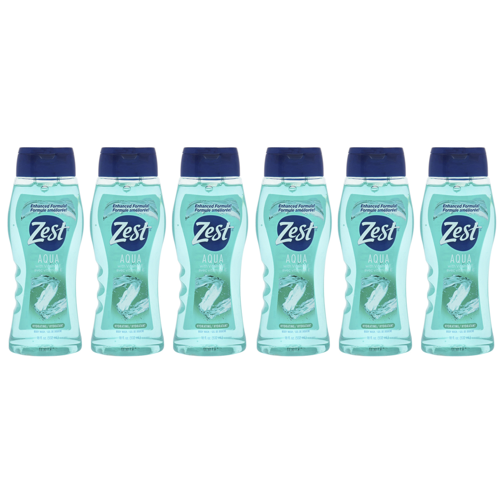 Hydrating Body Wash - Aqua by Zest for Women - 18 oz Body Wash - Pack of 6